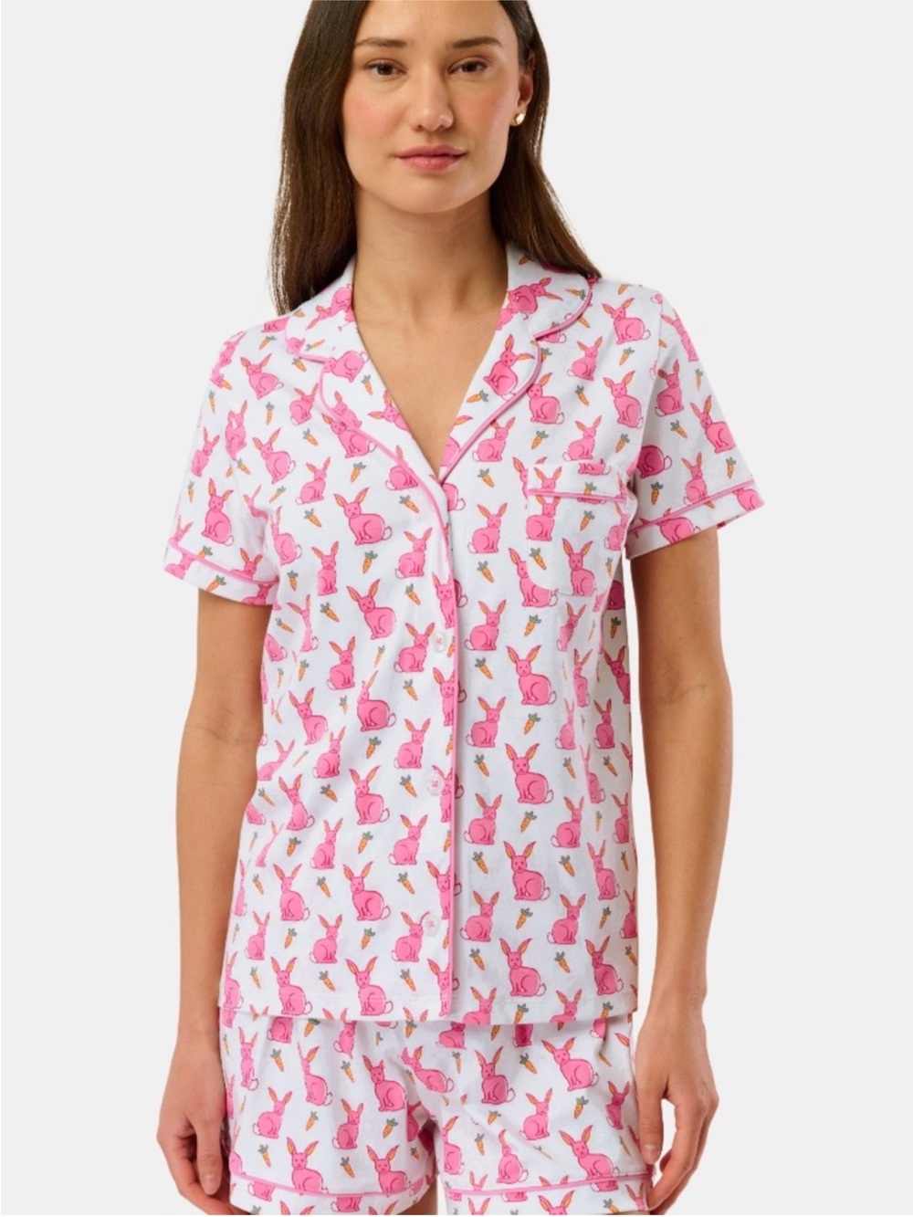 Roller Rabbit Pink Romy the Rabbit Polo Pajama Set - Picture 2 of 2